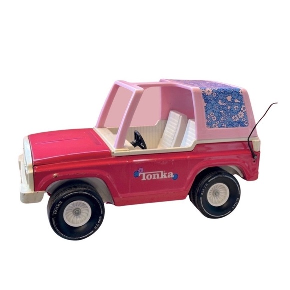Vintage 70s Hot Pink Daisy Large Tonka TRUCK Jeep Bronco Barbie Style‎ USA Made - Picture 1 of 13